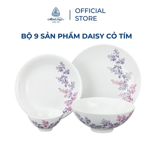 Bộ đồ ăn 09 sản phẩm - Daisy - Cỏ Tím