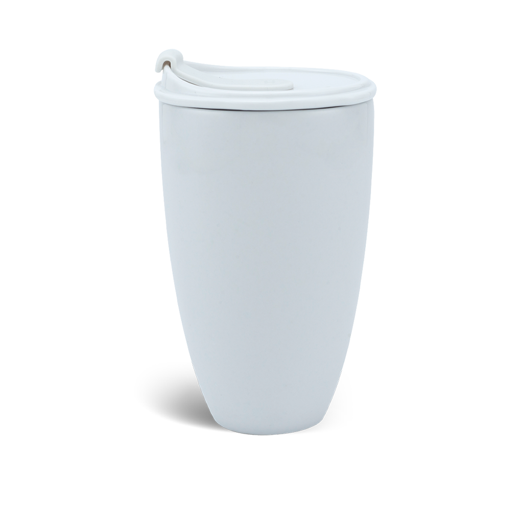 Ly sứ dưỡng sinh 0.48 L (K3) + nắp ống hút - Dưỡng Sinh - Trắng