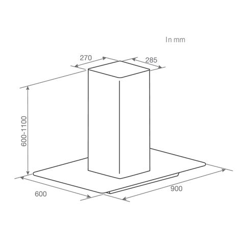 Máy hút mùi đảo Brandt AD1188X kính phẳng