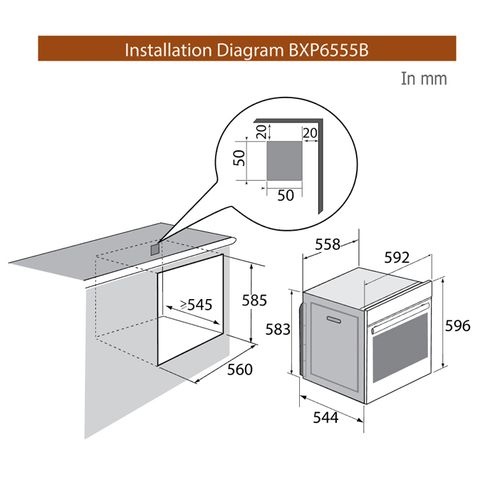 Lò nướng âm tủ Brandt BXP6555B