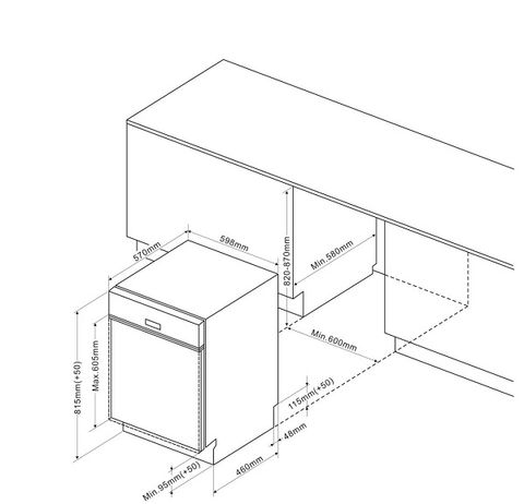 Máy rửa bát bán âm Brandt VH1772X