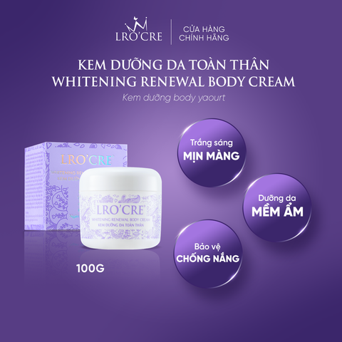  Kem Dưỡng Thể Body Yaourt Lro'Cre Whitening Renewal Body Cream 100g 
