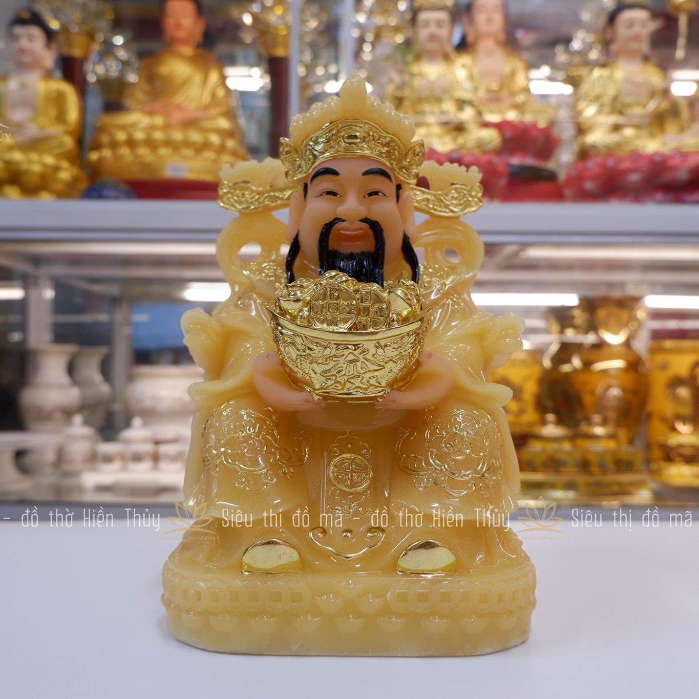Tượng Quan Lộc đá vàng