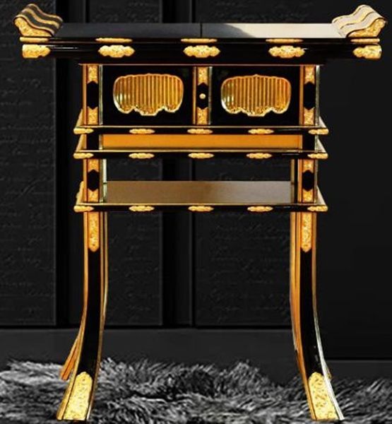 Bàn gỗ Bách Hoàng Vân dát vàng 24k
