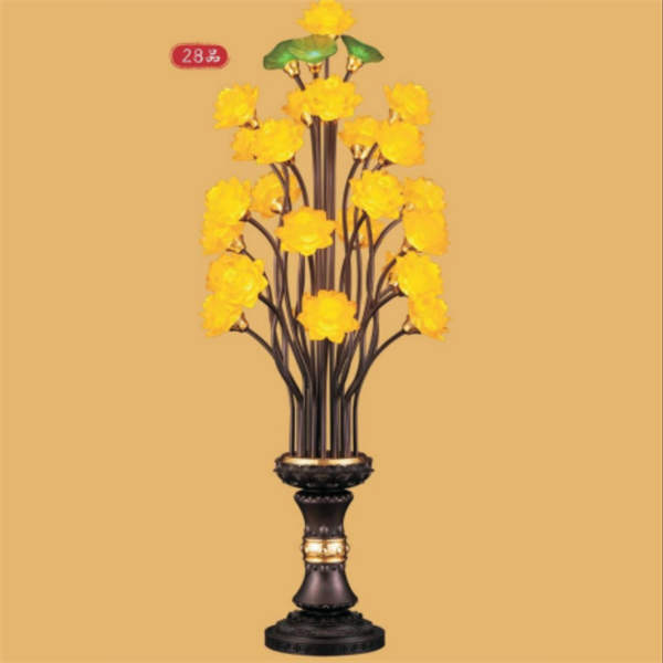 Đèn điện lưu ly 28 bông thân đồng