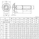  Bulong đầu dù cổ vuông hàng sắt xi 