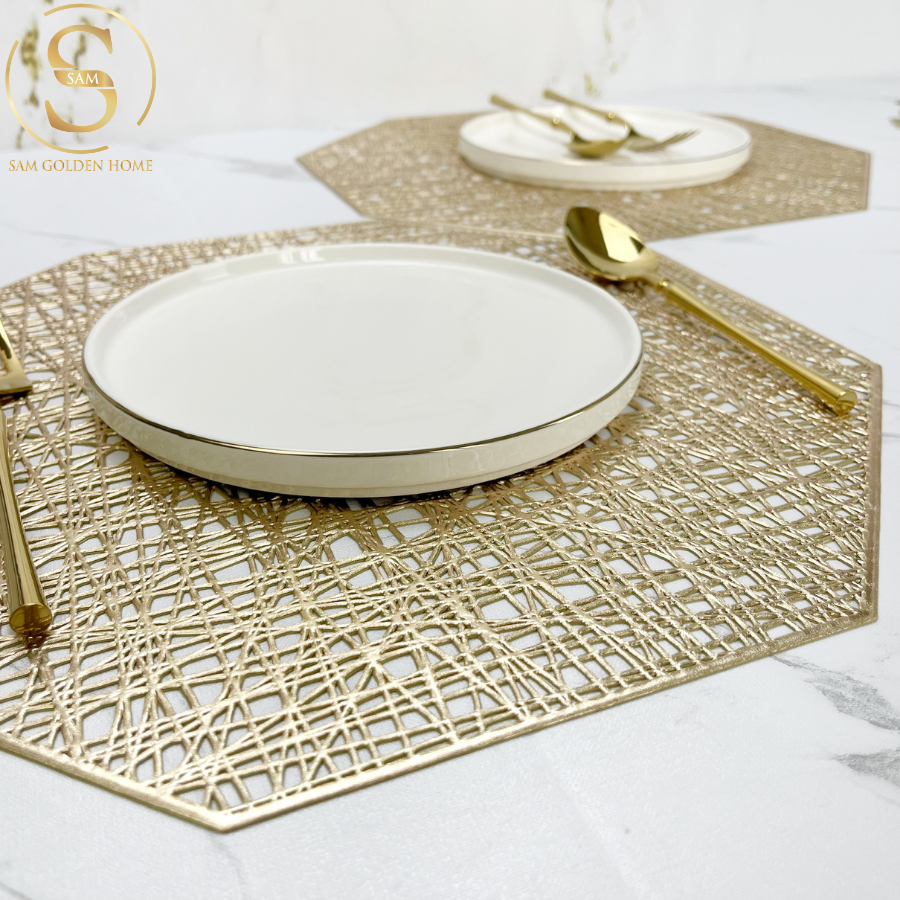 Tấm lót bàn ăn Ota Placemat hình lục giác PVC cao cấp chống trượt sang trọng