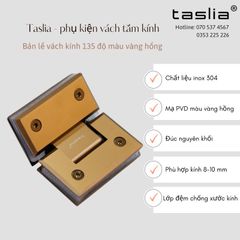 Bản lề vách tắm kính - kính 135 độ vàng hồng