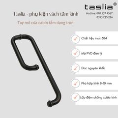 Tay nắm cửa cabin tắm dạng tròn Taslia H601 màu đen