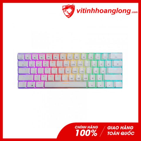  Bàn Phím Cơ Wireless/Bluetooth E-Dra EK361W White RGB Red Switch (Trắng) 