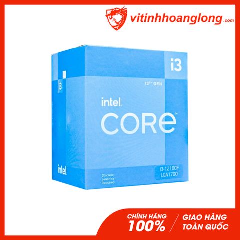  CPU Intel Core i3 12100F( 3.30GHz Up to 4.30GHz, 4 Nhân 8 Luồng, Cache 12MB, Socket LGA 1700, Alder Lake, 58W ) 