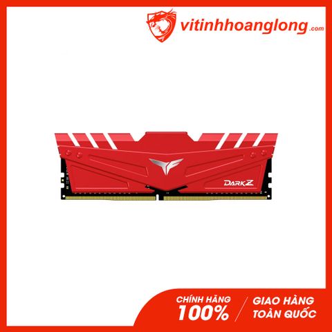  Ram PC DDR4 TeamGroup 8G Bus 3200 T-Force Dark Z Gaming (1x 8GB) (TLZRD48G3200HC16C01) (Đỏ) 