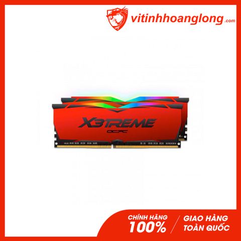  Ram PC DDR4 OCPC 16G/3200 X3treme Aura RGB (2X 8GB) Red (MMX3A2K16GD432C16RE) Tản nhiệt 