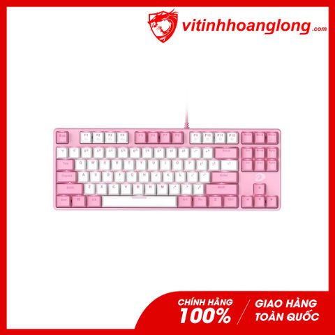  Bàn Phím cơ DareU EK87 White Pink Led Gaming Brown Switch TKL (Hồng Trắng) 