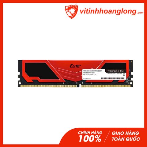  Ram PC DDR4 TeamGroup 16G Bus 3200 Elite Plus (1x 16GB) (TPRD416G3200HC22BK) 