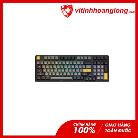  Bàn Phím Cơ không dây Akko 3098B Multi-Modes Black Gold, Akko CS Switch- Jelly Pink 