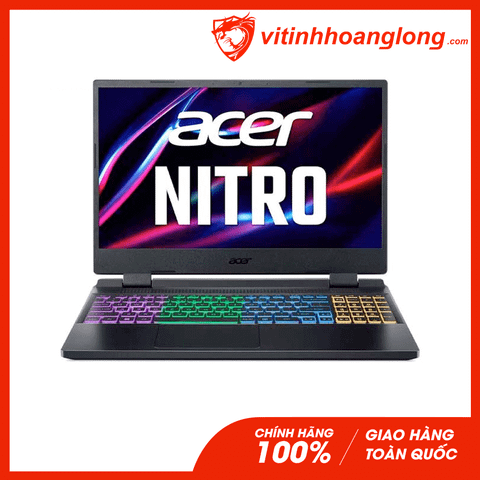  Laptop Acer Nitro 5 Tiger AN515-58-52SP (NH.QFHSV01): I5 12500H, RTX 3050 4G, Ram 8G, SSD NVMe 512G, Win11, RGB Keyboard, 15.6 inch FHD IPS 144Hz (Obsidian Black) 