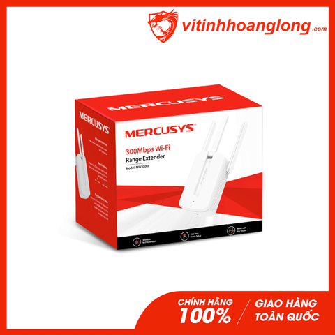  Bộ kích sóng Wifi Repeater Mercusys MW300RE 300Mbps 3 anten 