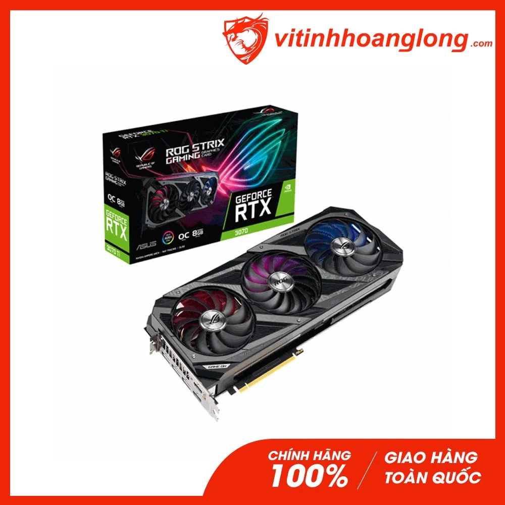 Card màn hình VGA Asus Geforce RTX 3070 Rog Strix OC Edition 8GB V2 GDDR6X Gaming