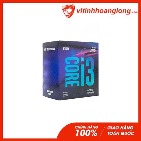  CPU Intel Core i3 9100F ( 4.2GHz, 4 Nhân 4 Luồng, Cache 6MB, Socket LGA 1151 ) 