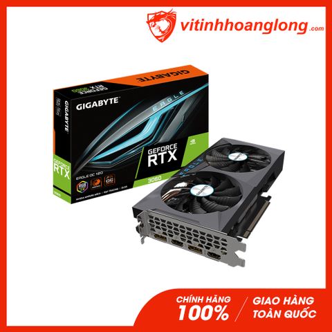  Card màn hình VGA Gigabyte Geforce RTX 3060 12GB GDDR6 Eagle OC V2 LHR (GV-N3060EAGLE OC-12GD) (rev. 2.0) 