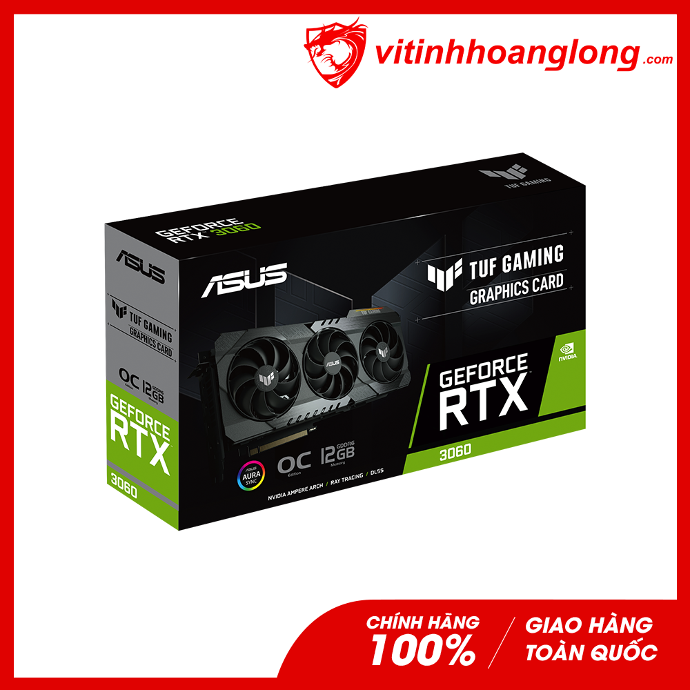 Card màn hình VGA Asus Geforce RTX 3060 Tuf Gaming OC 12GB GDDR6X