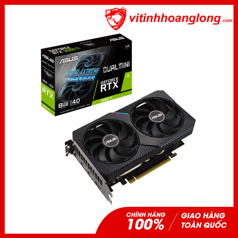  Card màn hình VGA Asus Geforce RTX 3060Ti 8GB GDDR6 Dual Mini OC V2 (DUAL-RTX3060TI-O8G-MINI-V2) 