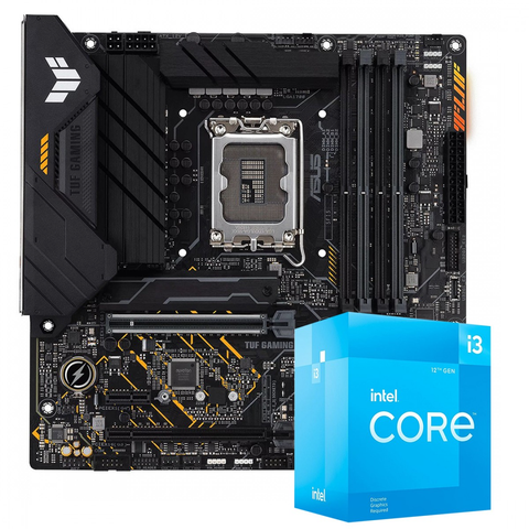  Combo Main CPU: Asus Tuf Gaming B660M-Plus D4 + Intel Core i3 12100F 