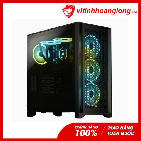  Vỏ Case máy tính Corsair 4000D Airflow TG Black (CC-9011200-WW) tặng kèm 2 fan 