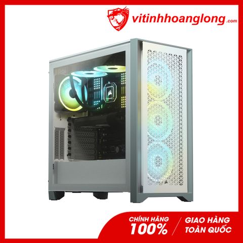  Vỏ Case máy tính Corsair 4000D Airflow TG White (CC-9011201-WW) tặng kèm 2 fan 