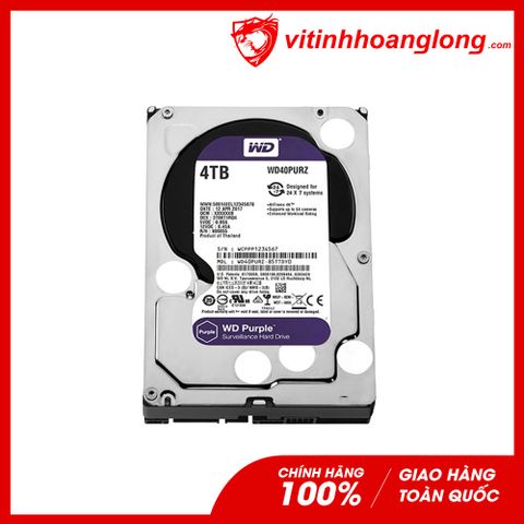  Ổ cứng HDD WD Western Digital 4TB Purple Công Ty (WD40PURZ) 