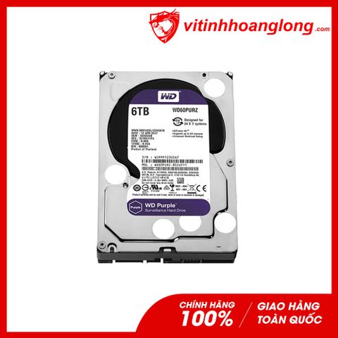  Ổ cứng HDD WD Western Digital 6TB Purple Công Ty (WD60PURX | WD62PURZ | WD60PURZ) 