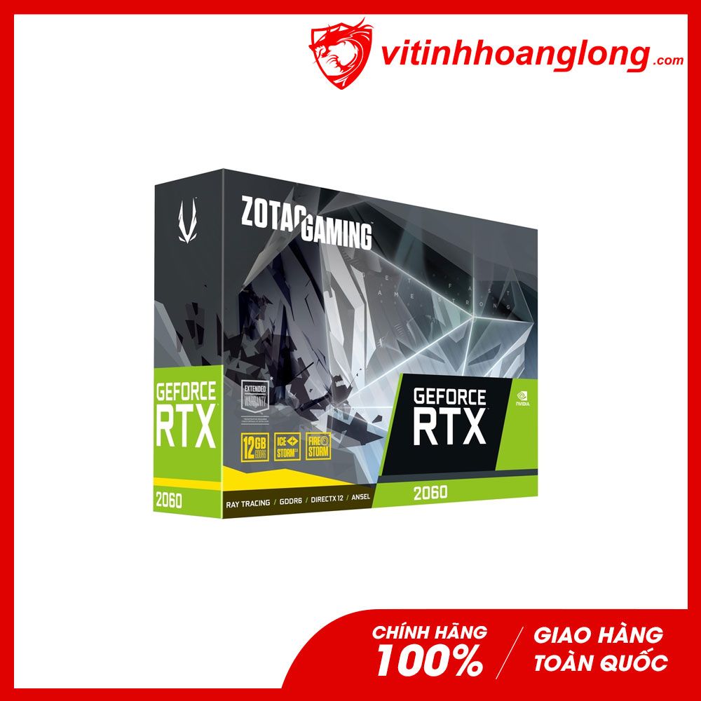 Card màn hình VGA Zotac RTX 2060 12GB GDDR6 Twin Fan (ZT-T20620F-10M)