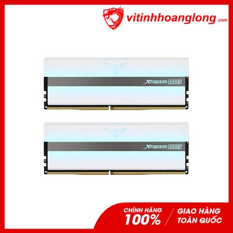  Ram PC DDR4 TeamGroup 64G Bus 3600 T-Force Xtreem White ARGB (2x32GB) Tản Nhiệt (TF13D464G3600HC18JDC01) 