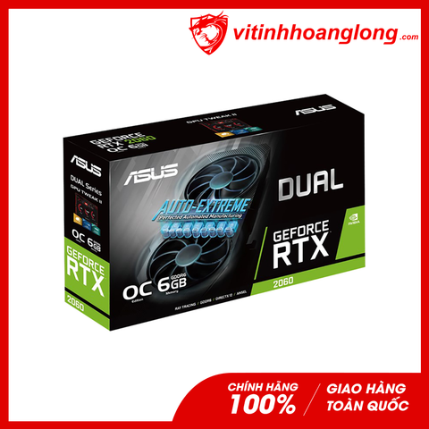  Card màn hình VGA Asus Geforce RTX 2060 EVO OC 6GB GDDR6 (DUAL-RTX2060-O6G-EVO) 