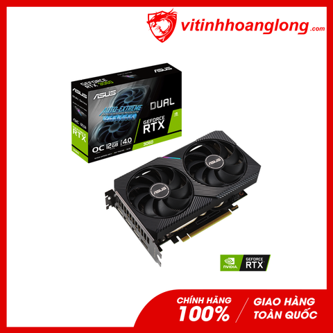  Card màn hình VGA Asus Geforce RTX 3060 Dual 12GB OC Edition V2 GDDR6 LHR (DUAL-RTX3060-O12G-V2) 