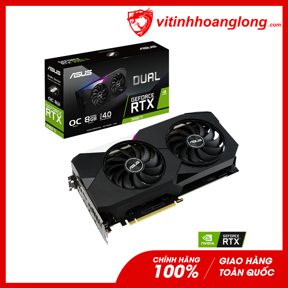 Card màn hình VGA Asus Geforce RTX 3060Ti Dual 8GB GDDR6 OC V2 (DUAL-RTX3060TI-O8G-V2)