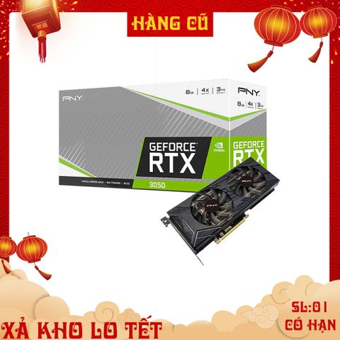  Card màn hình VGA RTX 3050 8G PNY Dual 2 Fan Like new Bảo hành hãng hơn 24 Tháng 