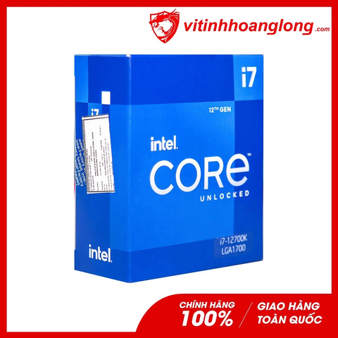  CPU Intel Core i7 12700KF ( 3.60GHz Up to 5.00GHz, 12 Nhân 20 Luồng, Cache 25MB, Socket LGA 1700, Alder Lake, 125W ) 