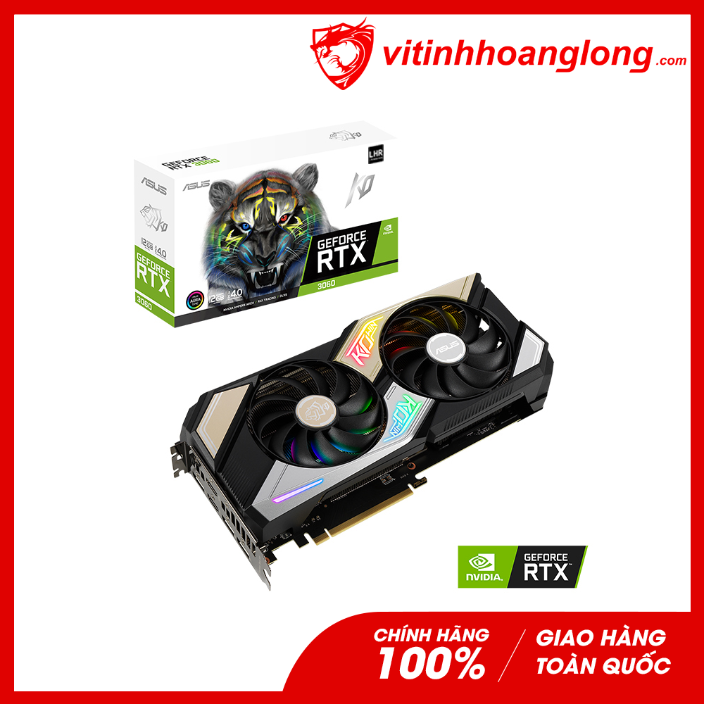 Card màn hình VGA Asus Geforce RTX 3060 KO 12GB 2 Fan Gaming (KO-RTX3060-12G-V2-GAMING)