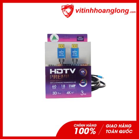  Cáp HDMI VSPTECH 3M (2.0/4K) Dây Tròn 