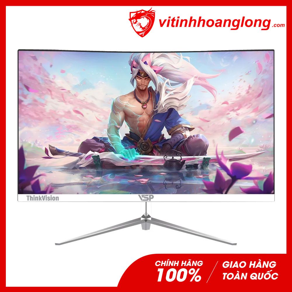 Màn hình máy tính VSP 24 Inch Cong Full Viền VL24 FHD 75Hz PVA 2ms ( IP2410Q ) Trắng