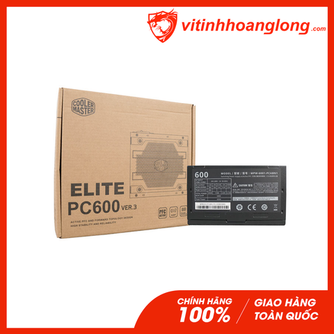  Nguồn máy tính Cooler Master 600W Elite PC600 V3 (MPW-6001-PSABN1) 