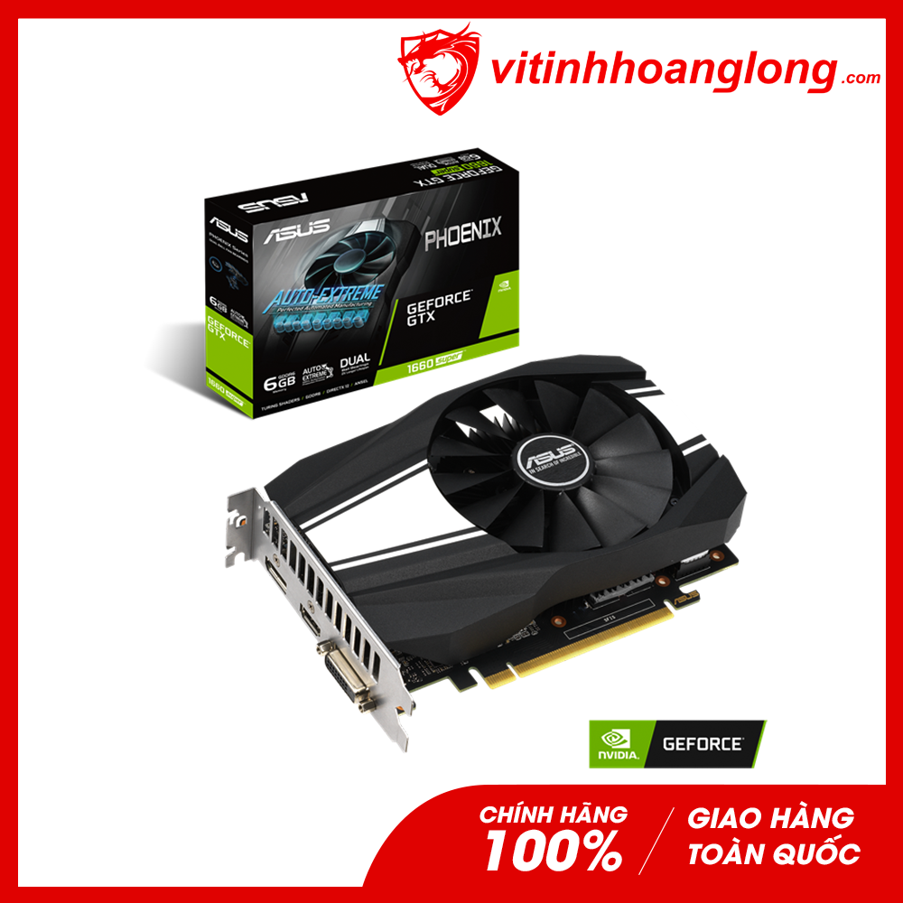 Card màn hình VGA Asus Geforce GTX 1660 Super 6GB Phoenix GDDR6 (PH-GTX1660S-6G)