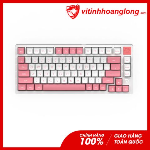  Kít Phím cơ Ajazz AC081 Pink Nhôm CNC cao cấp( gồm switch và keycap JSA) 