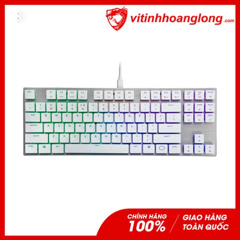  Bàn Phím Cơ Cooler Master SK630 MX Cherry Low Profile Red Switch RGB TKL White Limited Edition (Trắng) SK-630-SKLR1-US 