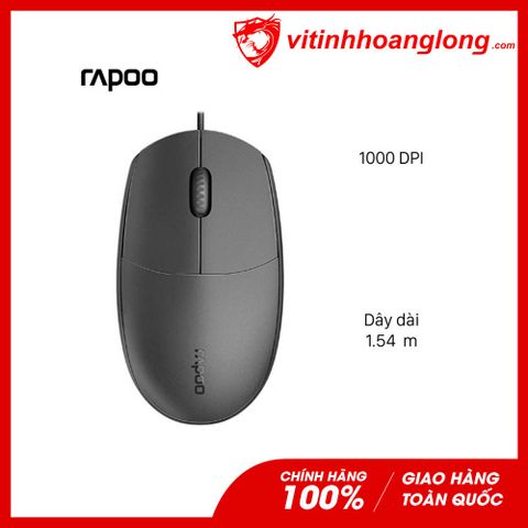  Chuột máy tính Có Dây Rapoo N100 Đen BH  24 tháng 