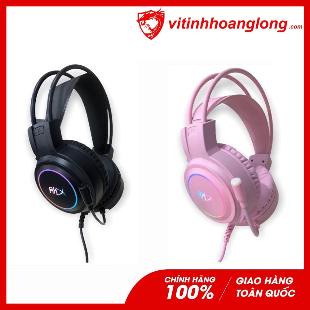 Tai nghe chụp tai RKX 7.1 Gaming Không hộp (Hồng, Đen)