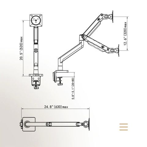  Giá đỡ 1 màn hình gắn bàn ARM NB G40 Bạc ( 22 inch - 40 inch ) 