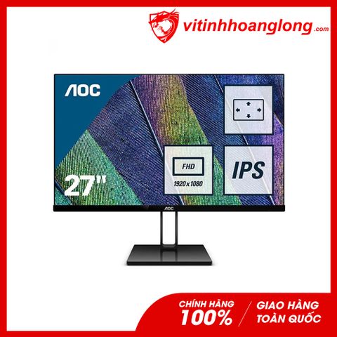  Màn hình máy tính AOC 27 Inch 27V2Q/74 FHD IPS FreeSync UltraSlim, 5ms, 75Hz 